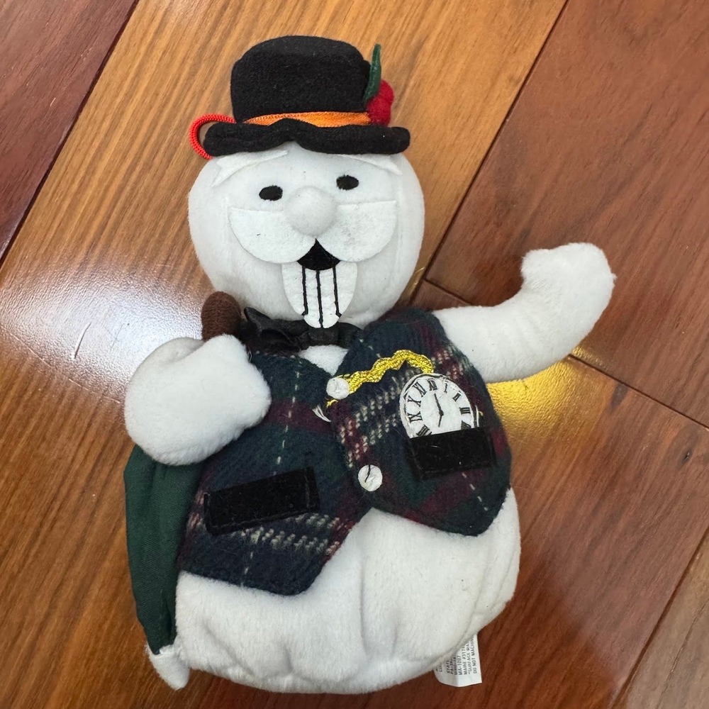 Vintage 1999 Stuffins Sam‎ the Snowman Rudolph Red Nosed Reindeer Plush Holiday